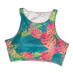 Tropical High Neck Crop Top - The Enviro Co